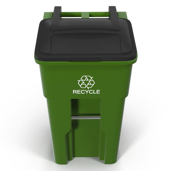 3D Wheeled Recycling Container with Lid