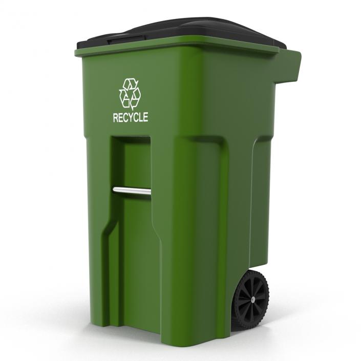 3D Wheeled Recycling Container with Lid