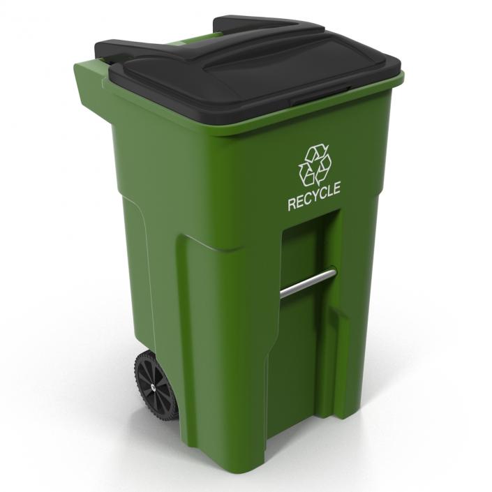 3D Wheeled Recycling Container with Lid