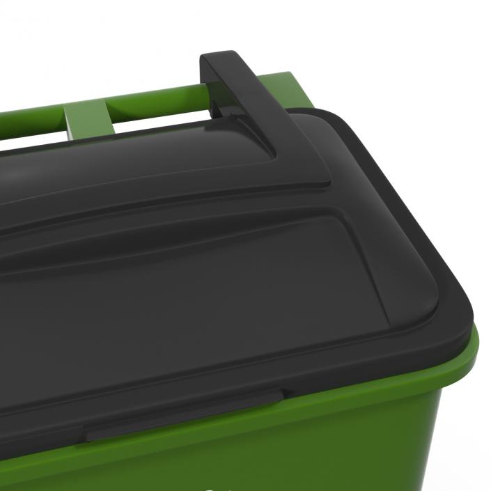 3D Wheeled Recycling Container with Lid