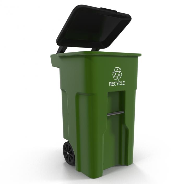 3D Wheeled Recycling Container with Lid