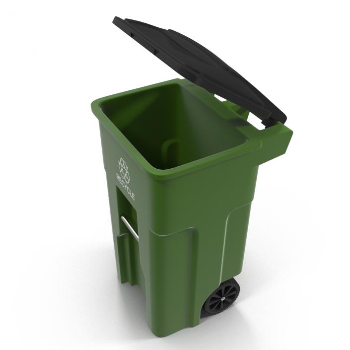 3D Wheeled Recycling Container with Lid