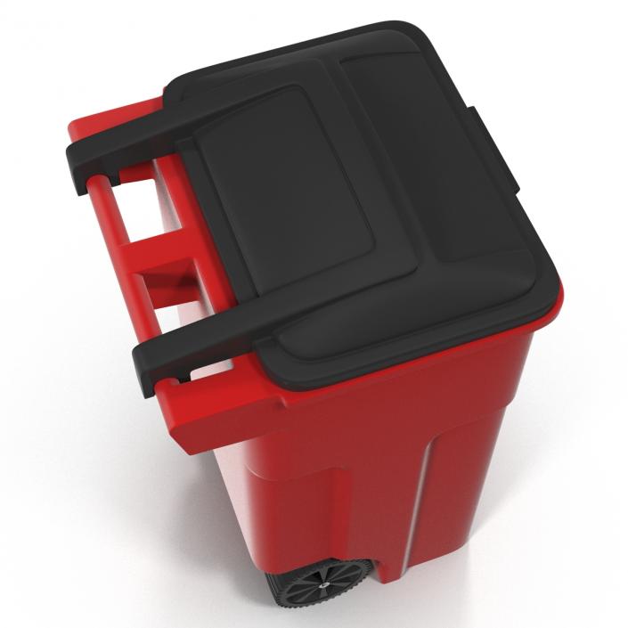 3D Rollout Recycling Container Red