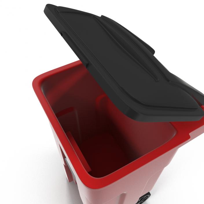 3D Rollout Recycling Container Red