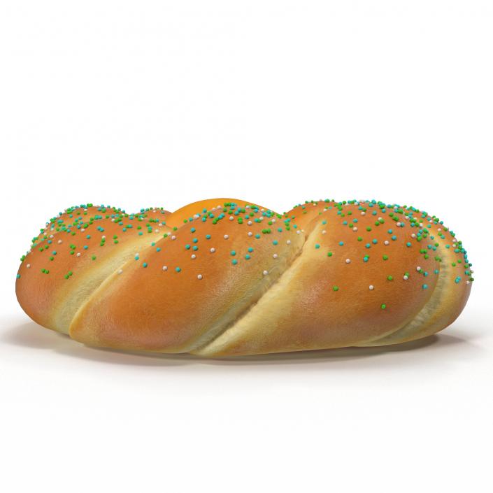 3D Easter Tsoureki Bread with Ellow Egg