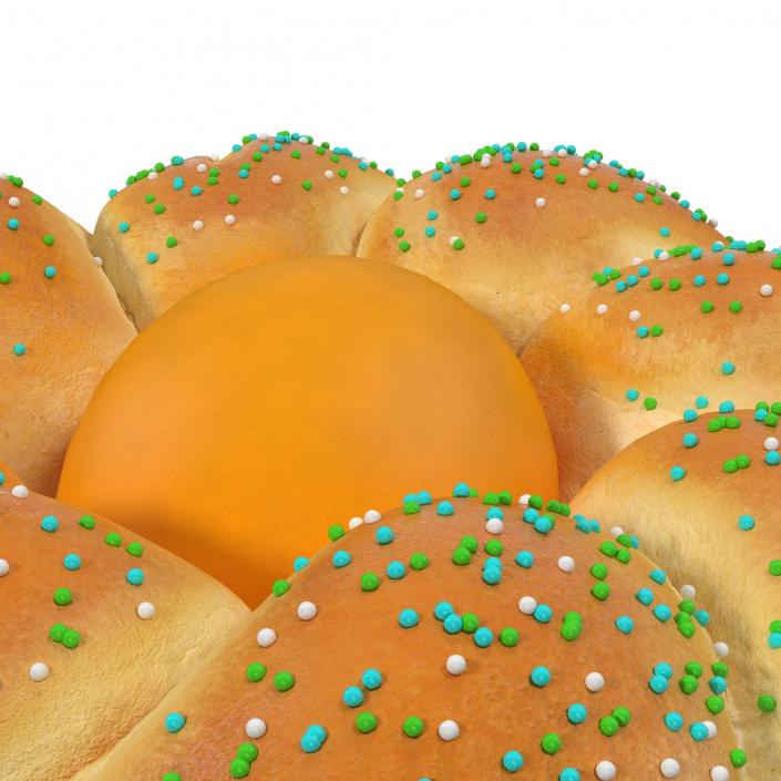 3D Easter Tsoureki Bread with Ellow Egg