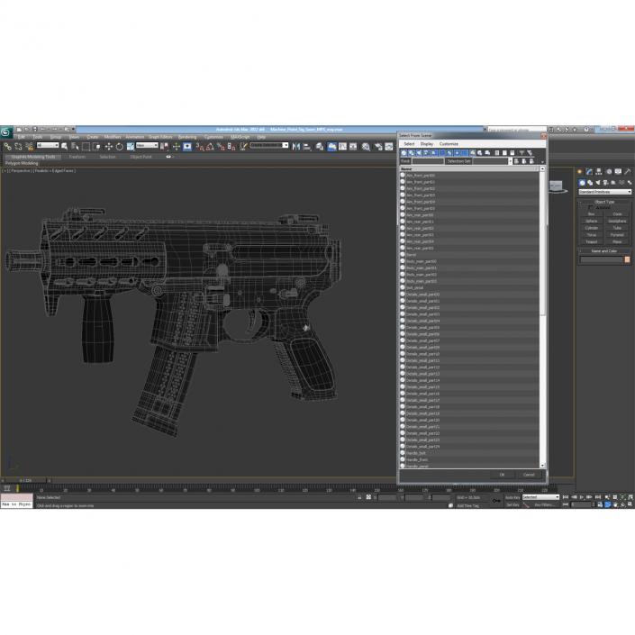 3D Machine Pistol Sig Sauer MPX model