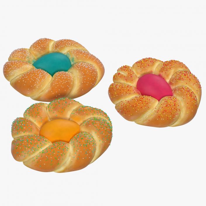 3D Easter Bread 3D Models Set