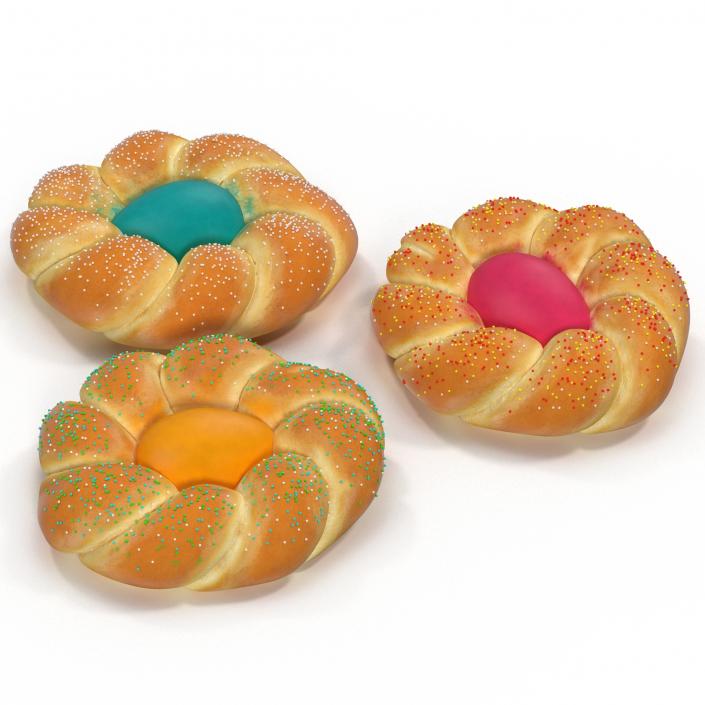 3D Easter Bread 3D Models Set