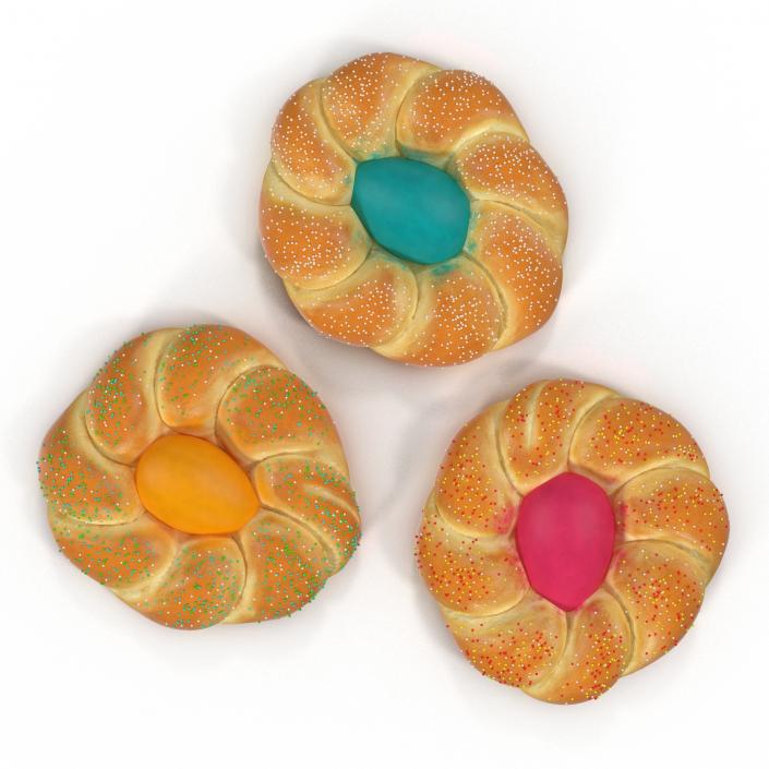 3D Easter Bread 3D Models Set