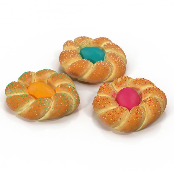 3D Easter Bread 3D Models Set