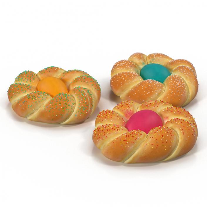 3D Easter Bread 3D Models Set