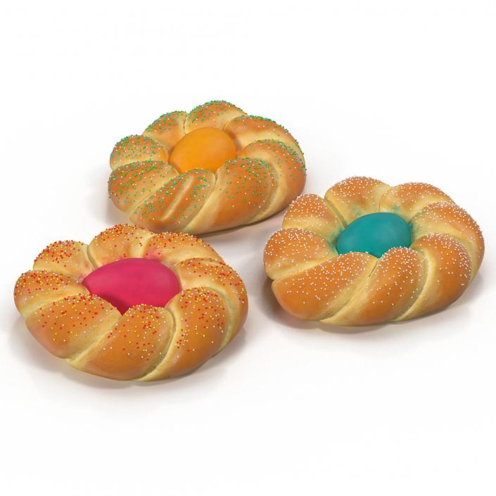 3D Easter Bread 3D Models Set