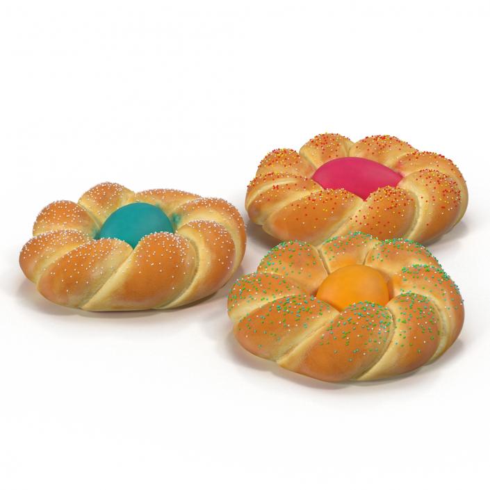 3D Easter Bread 3D Models Set