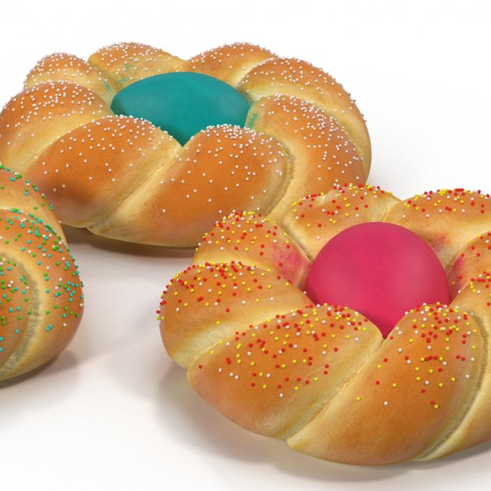 3D Easter Bread 3D Models Set