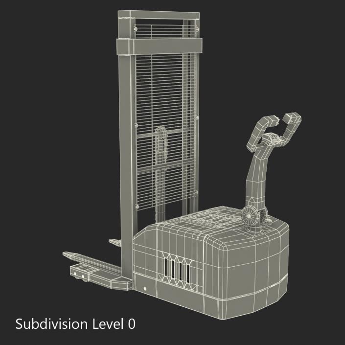 Electric Walkie Stacker Red 3D