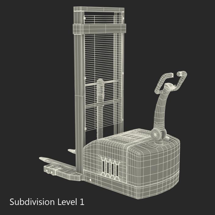 Electric Walkie Stacker Red 3D