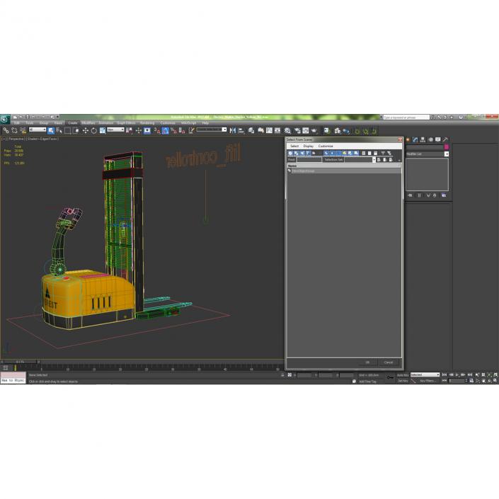 Electric Walkie Stacker Rigged Yellow 3D