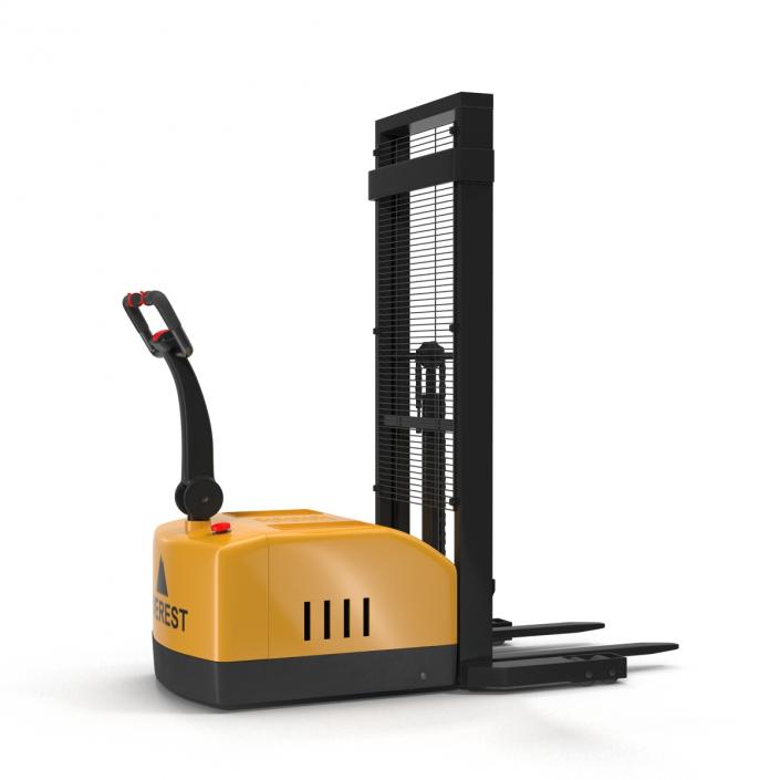 Electric Walkie Stacker Rigged Yellow 3D