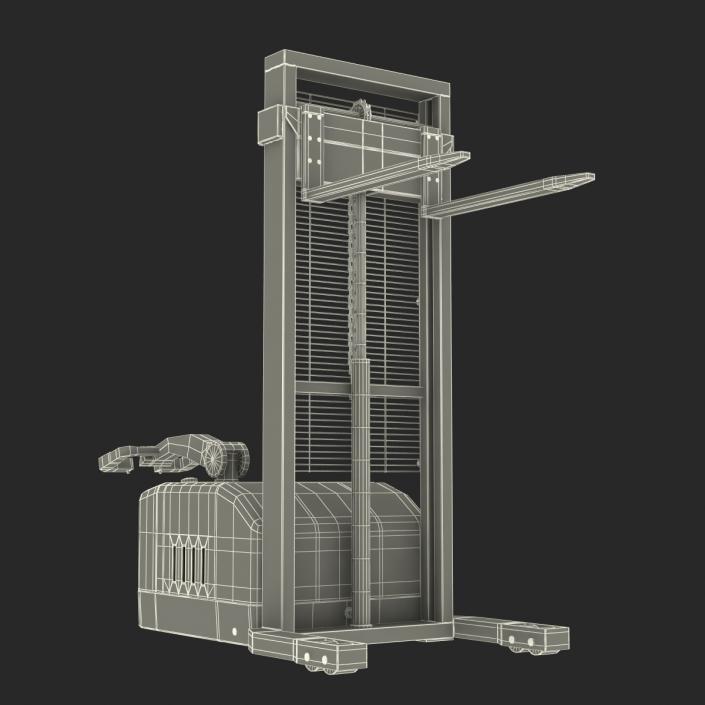 Electric Walkie Stacker Rigged Yellow 3D