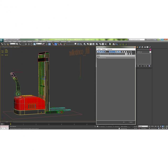 Electric Walkie Stacker Rigged Red 3D model