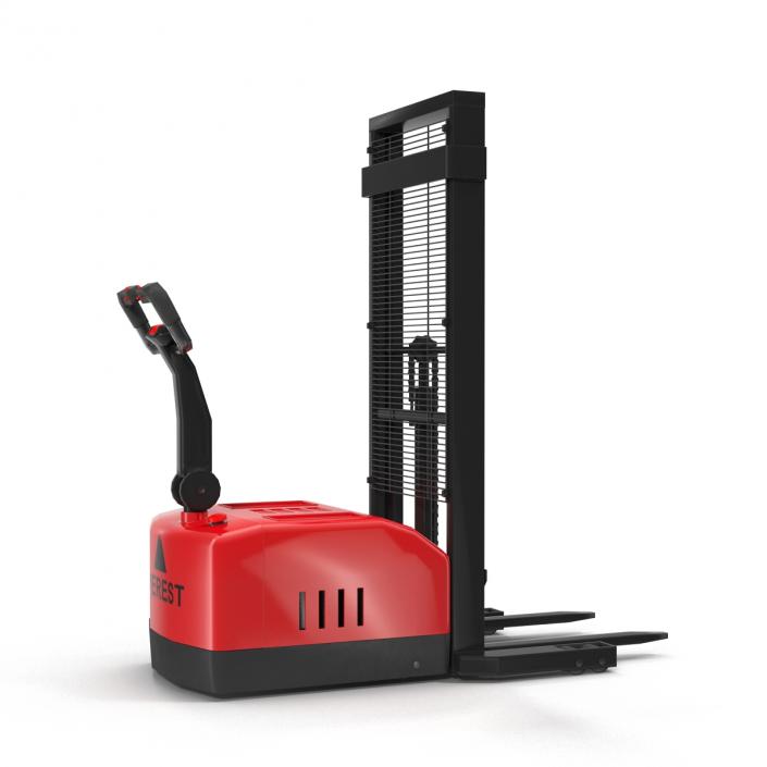 Electric Walkie Stacker Rigged Red 3D model