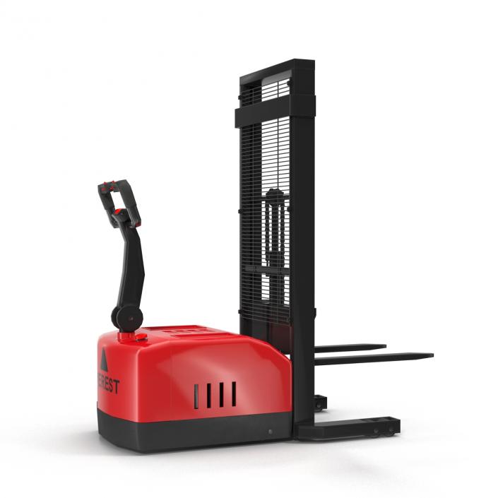 Electric Walkie Stacker Rigged Red 3D model