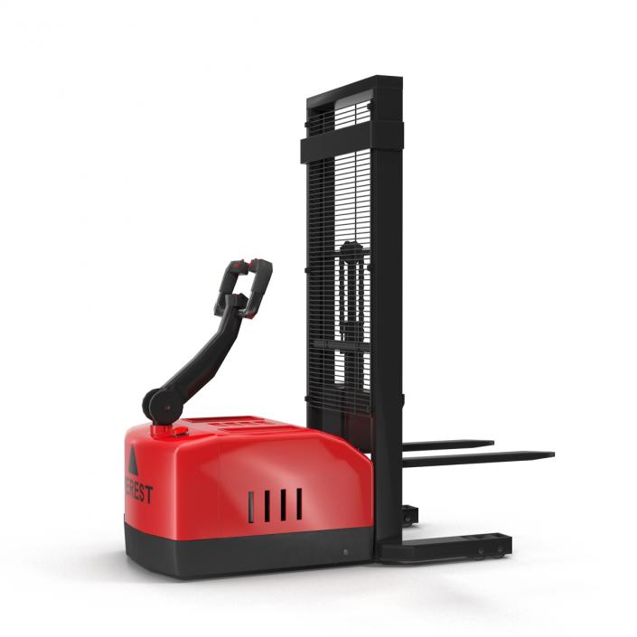 Electric Walkie Stacker Rigged Red 3D model