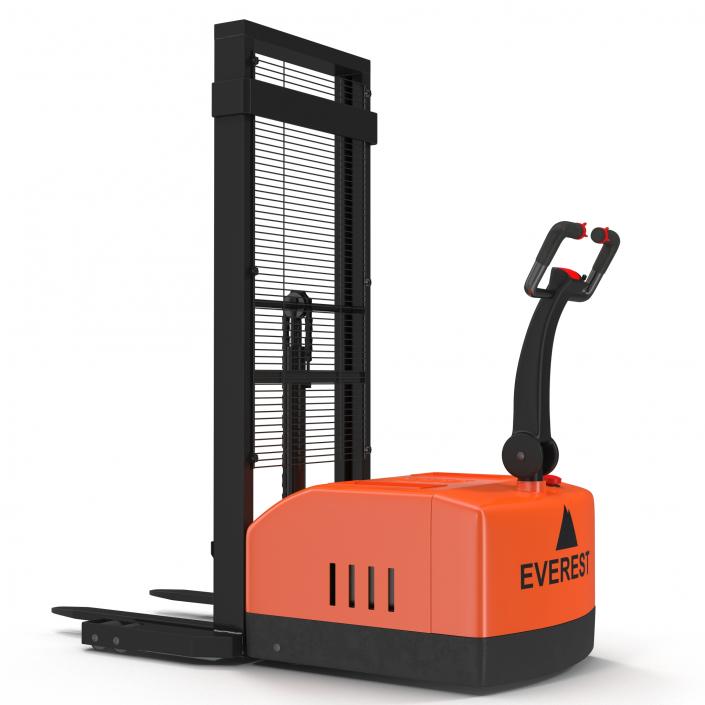 3D Electric Reach Walkie Stacker Rigged Orange model