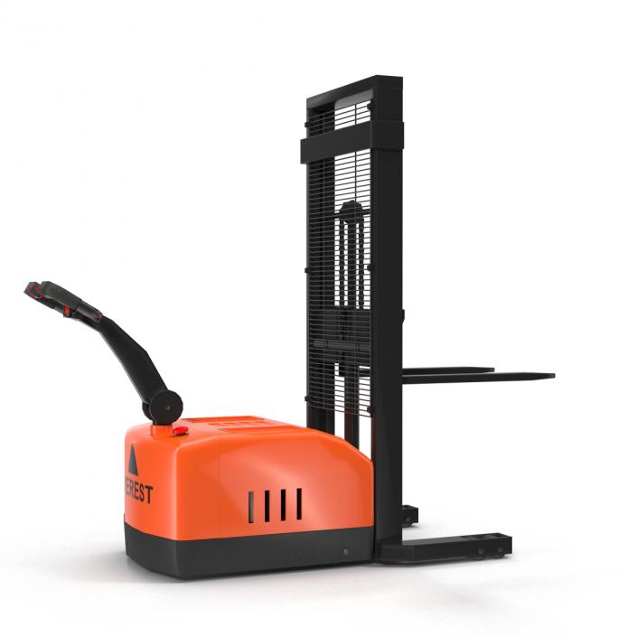 3D Electric Reach Walkie Stacker Rigged Orange model