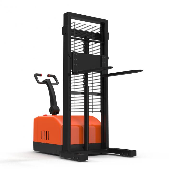 3D Electric Reach Walkie Stacker Rigged Orange model