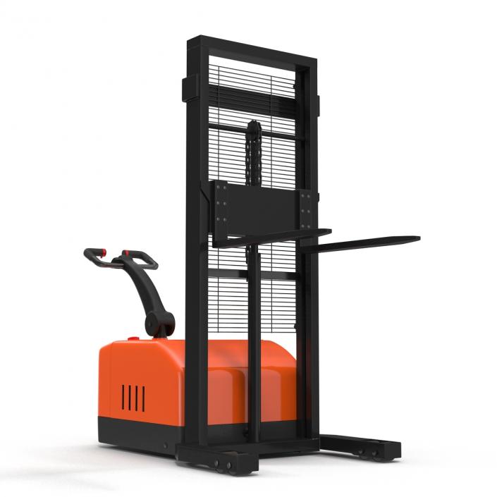 3D Electric Reach Walkie Stacker Rigged Orange model