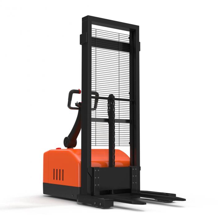 3D Electric Reach Walkie Stacker Rigged Orange model