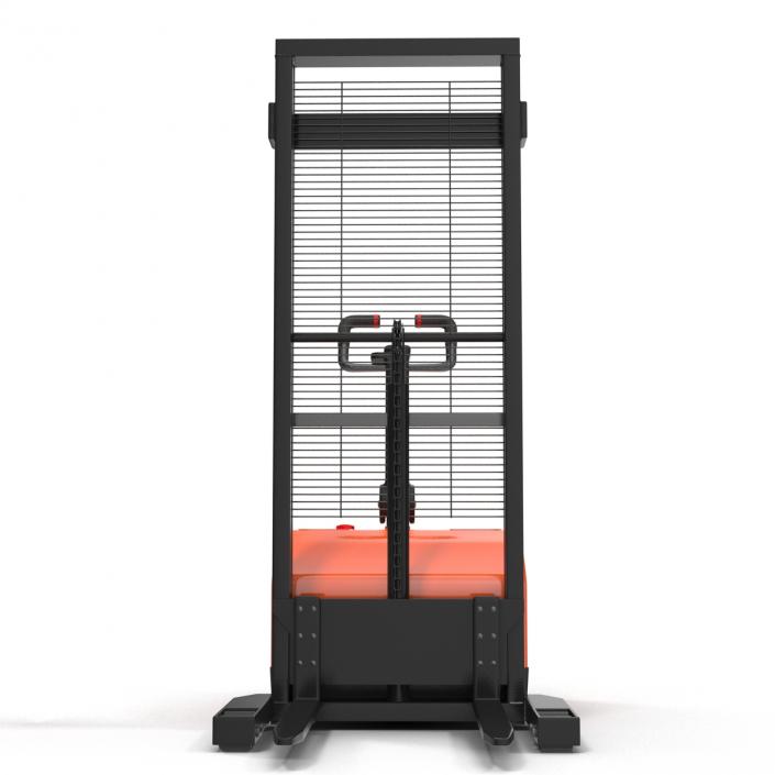 3D Electric Reach Walkie Stacker Rigged Orange model