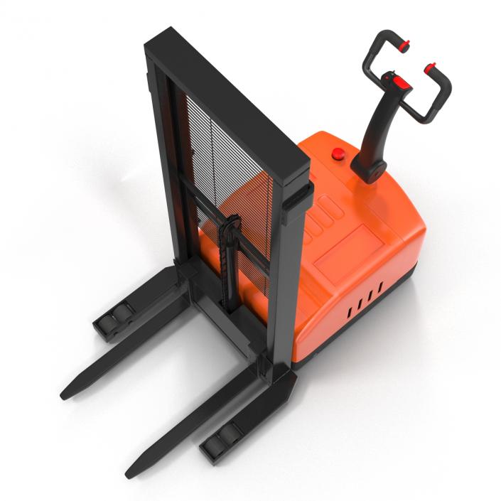 3D Electric Reach Walkie Stacker Rigged Orange model