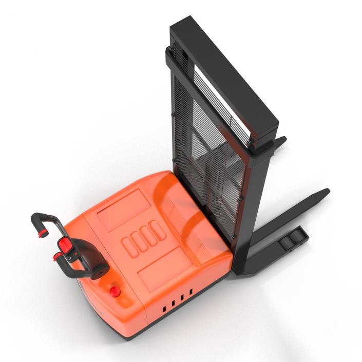 3D Electric Reach Walkie Stacker Rigged Orange model