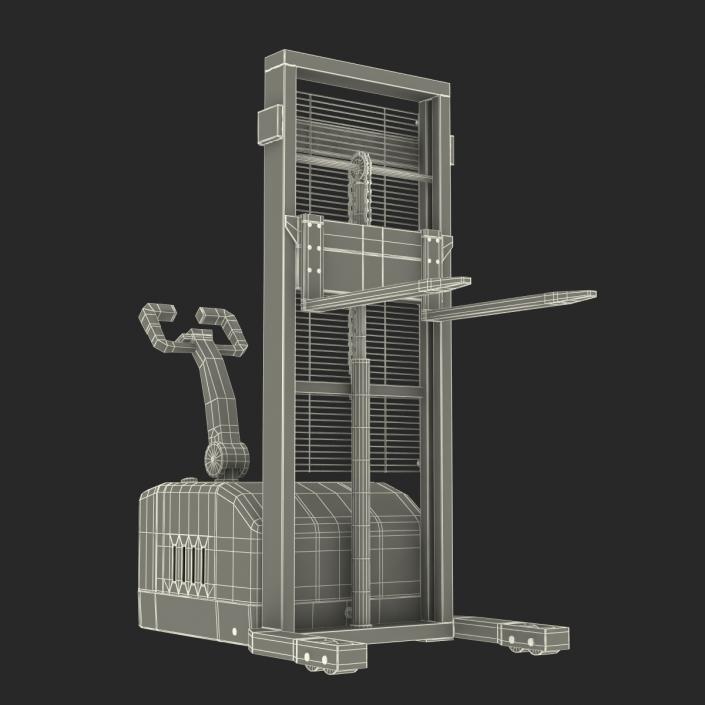 3D Electric Reach Walkie Stacker Rigged Orange model