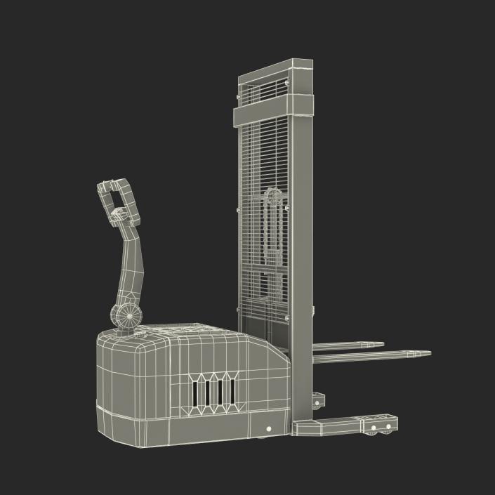 3D Electric Reach Walkie Stacker Rigged Orange model