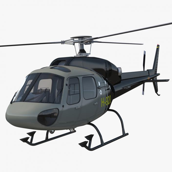 3D Light Private Helicopter Eurocopter AS355 E model