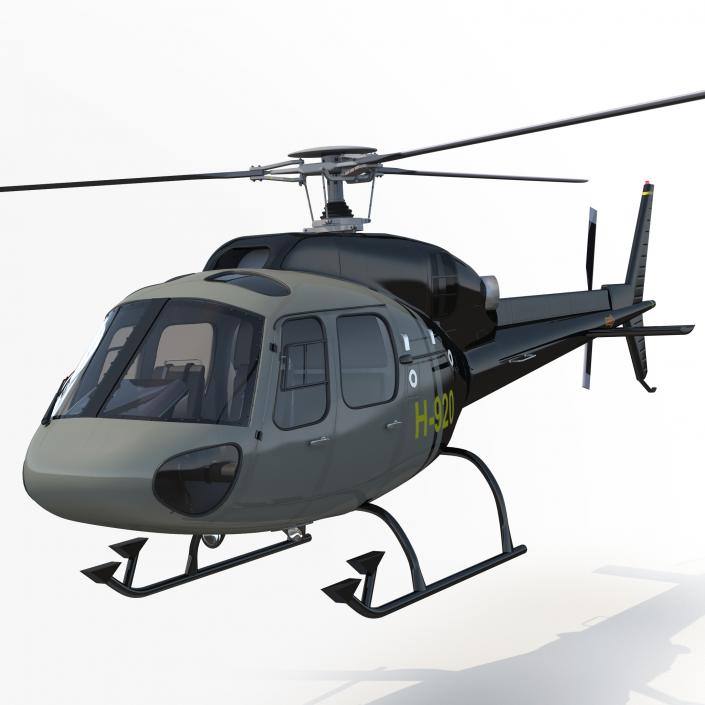 3D Light Private Helicopter Eurocopter AS355 E model