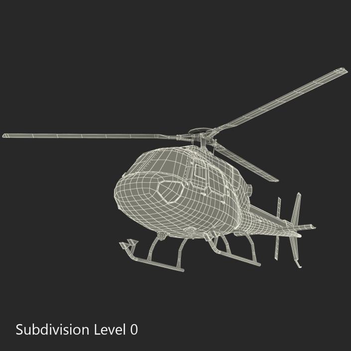 3D Light Private Helicopter Eurocopter AS355 E model