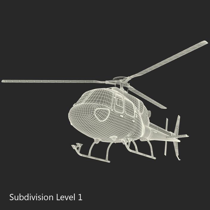 3D Light Private Helicopter Eurocopter AS355 E model