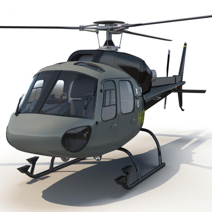 3D Light Private Helicopter Eurocopter AS355 E model