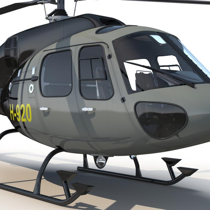 3D Light Private Helicopter Eurocopter AS355 E model