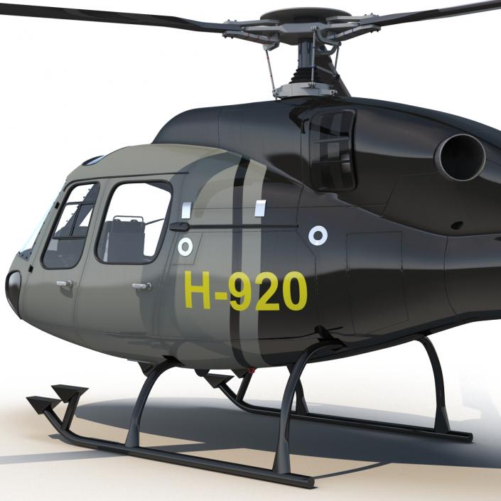 3D Light Private Helicopter Eurocopter AS355 E model