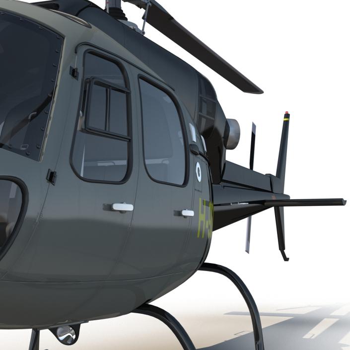 3D Light Private Helicopter Eurocopter AS355 E model