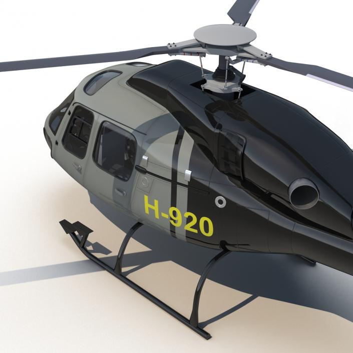 3D Light Private Helicopter Eurocopter AS355 E model