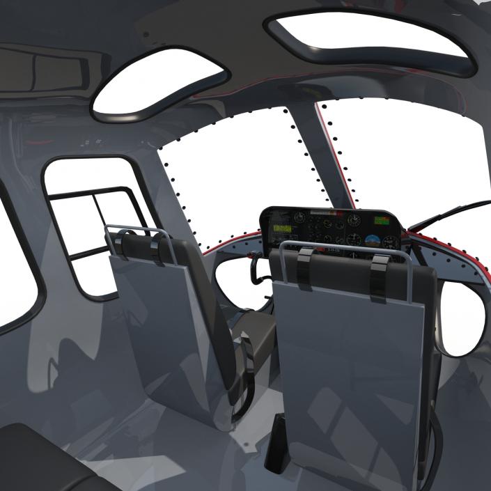 3D Light Private Helicopter Eurocopter AS355 E model