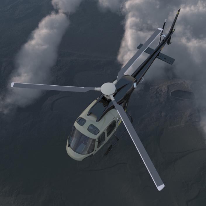 3D Light Private Helicopter Eurocopter AS355 E model