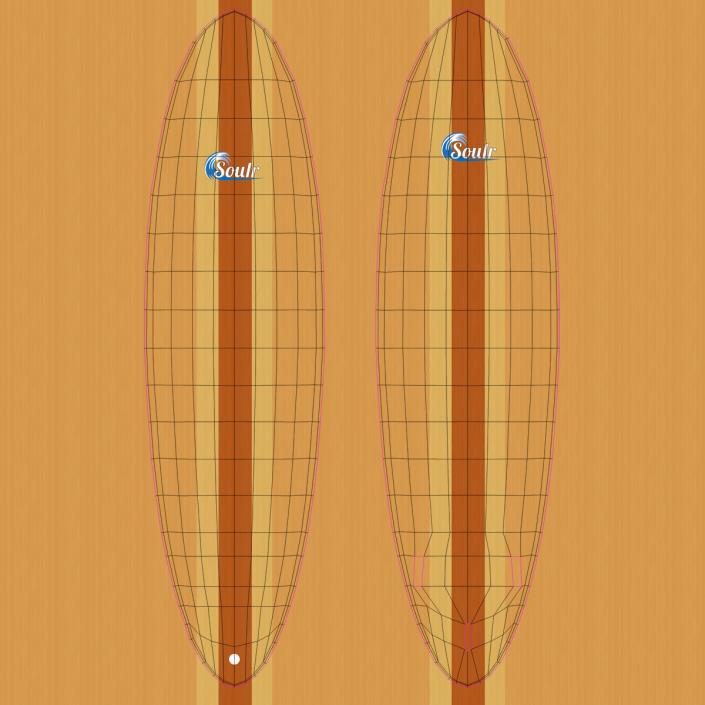 Surfboard Funboard Set 3D